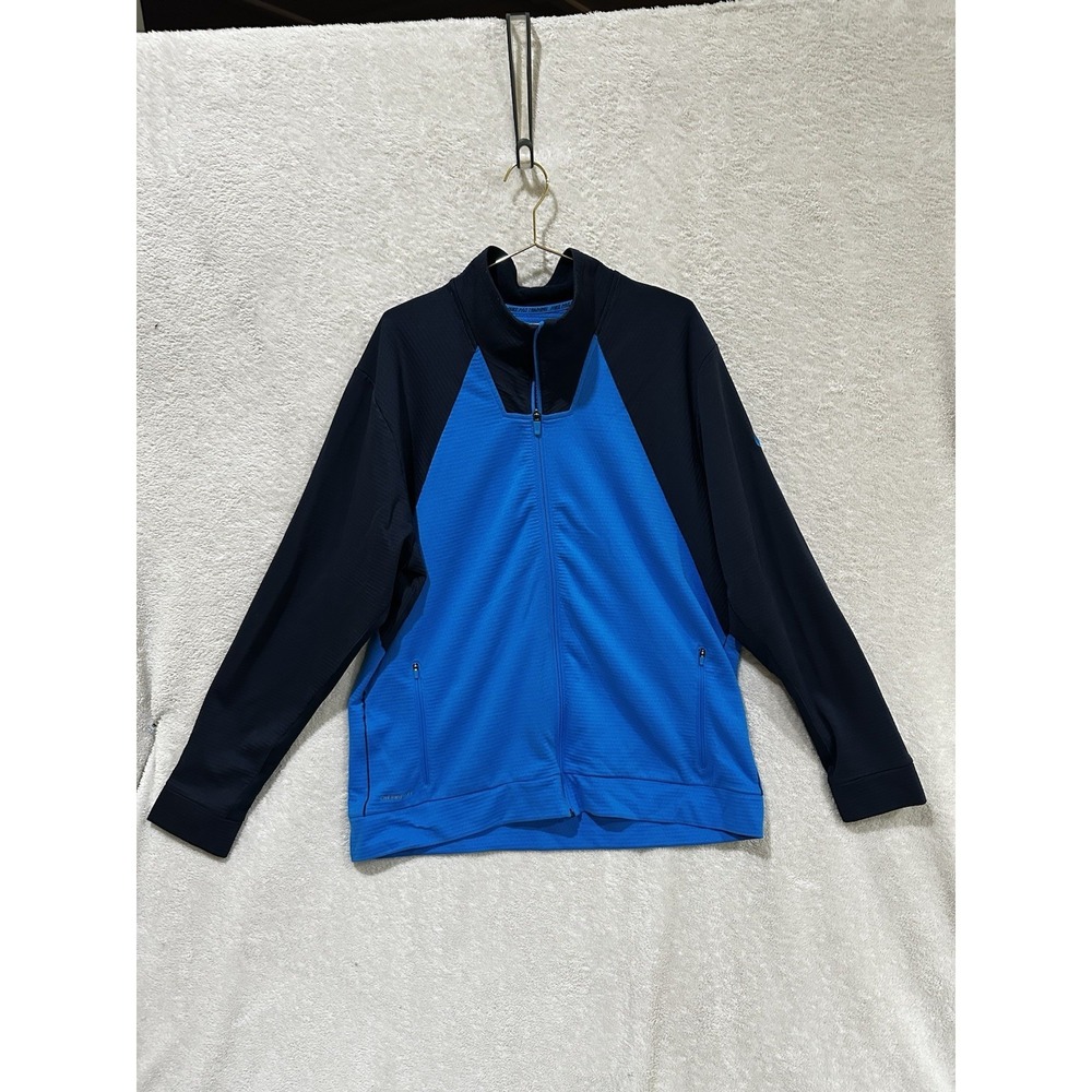Nike Pro Jacket Men 2XL Full Zip Therma Fit Sphere Blue Lagoon Training Waffle‎